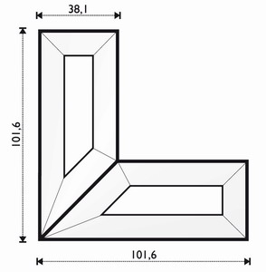 Mirror-Bevel Corner pair1,5x4" Mirror-Bevel Corner pair1,5x4"