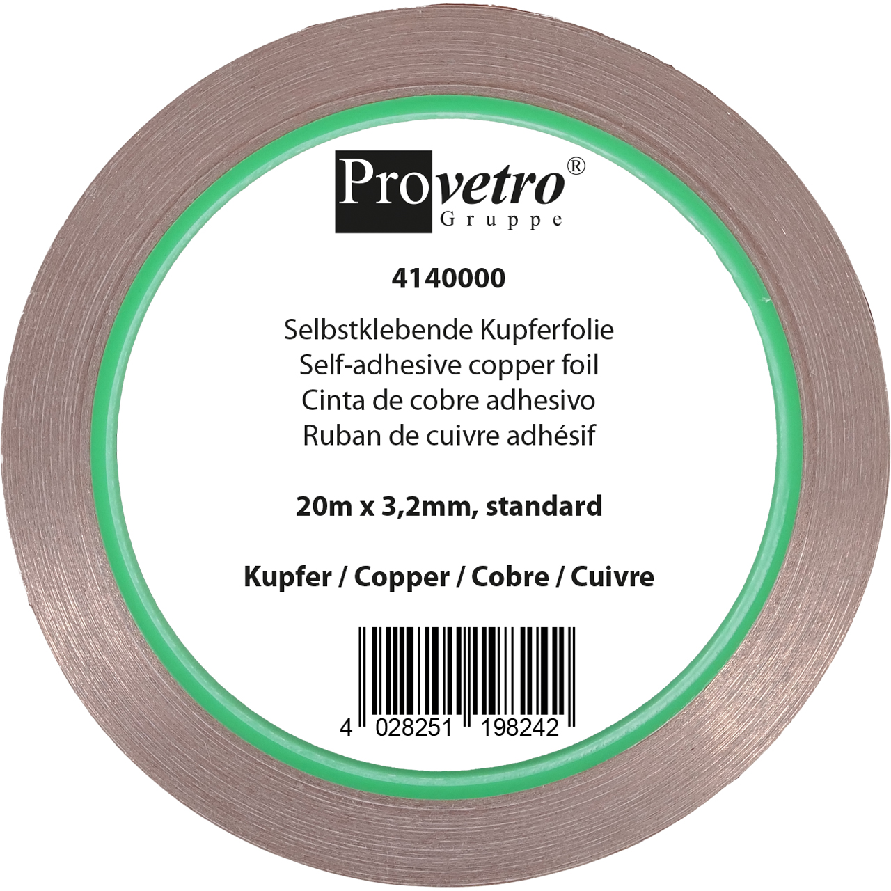 PROVETRO Copper Foil copper 20m x 3,2mm PROVETRO Copper Foil copper 20m x 3,2mm