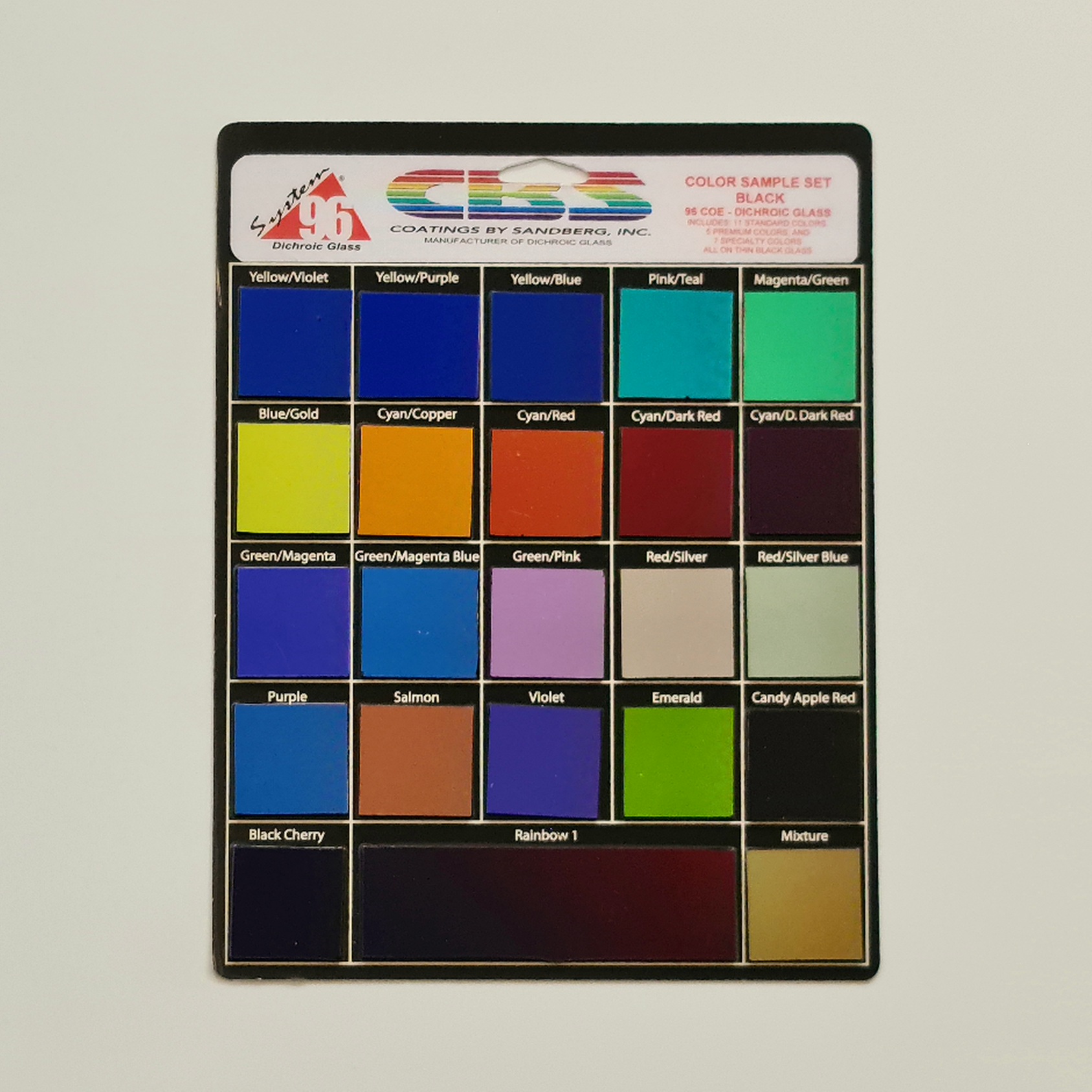 CBS Dichroic S1009 black sample set solid colors COE96 CBS Dichroic S1009 black sample set solid colors COE96