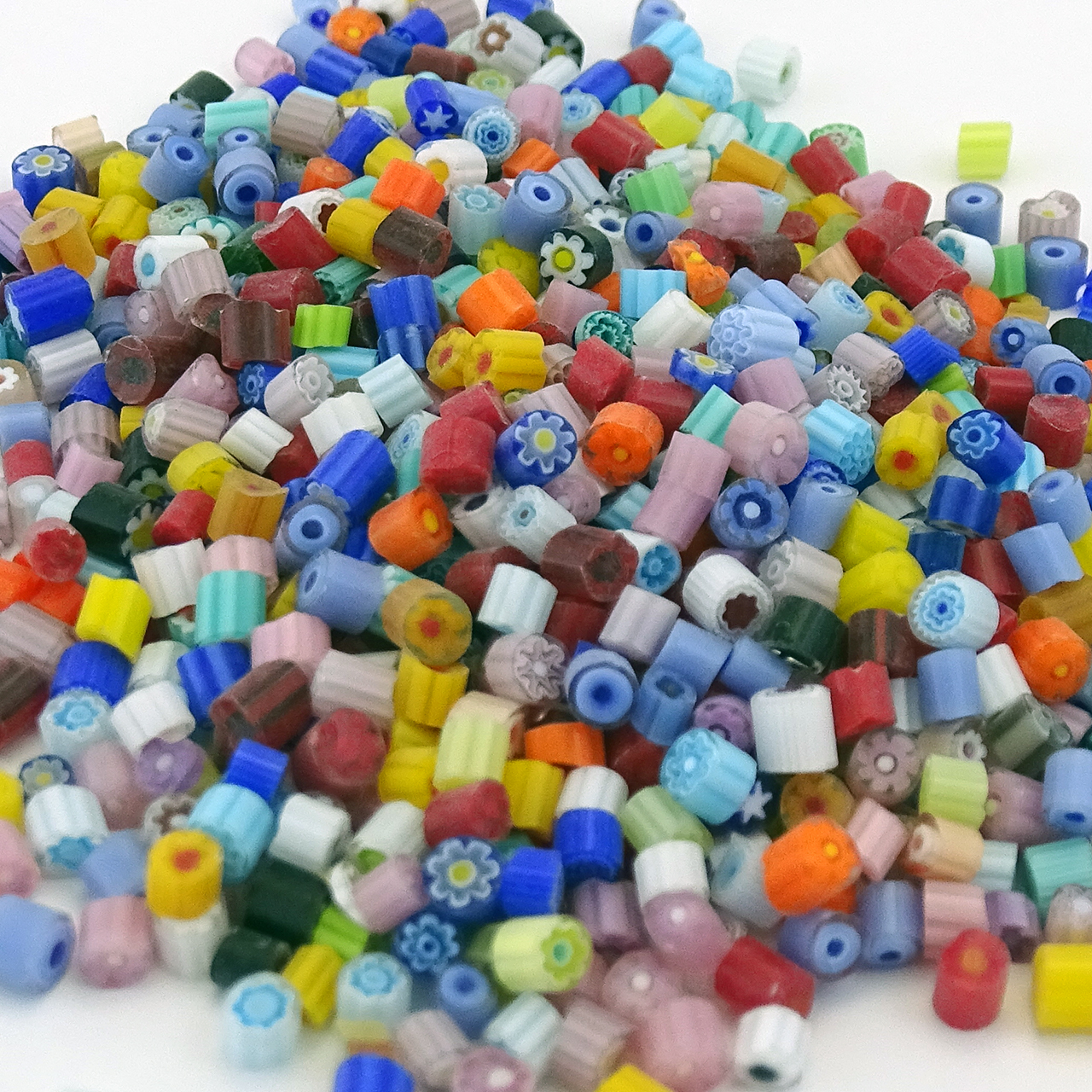 rondelles MILLEFIORI d: 3- 4mm, 100g rondelles MILLEFIORI d: 3- 4mm, 100g