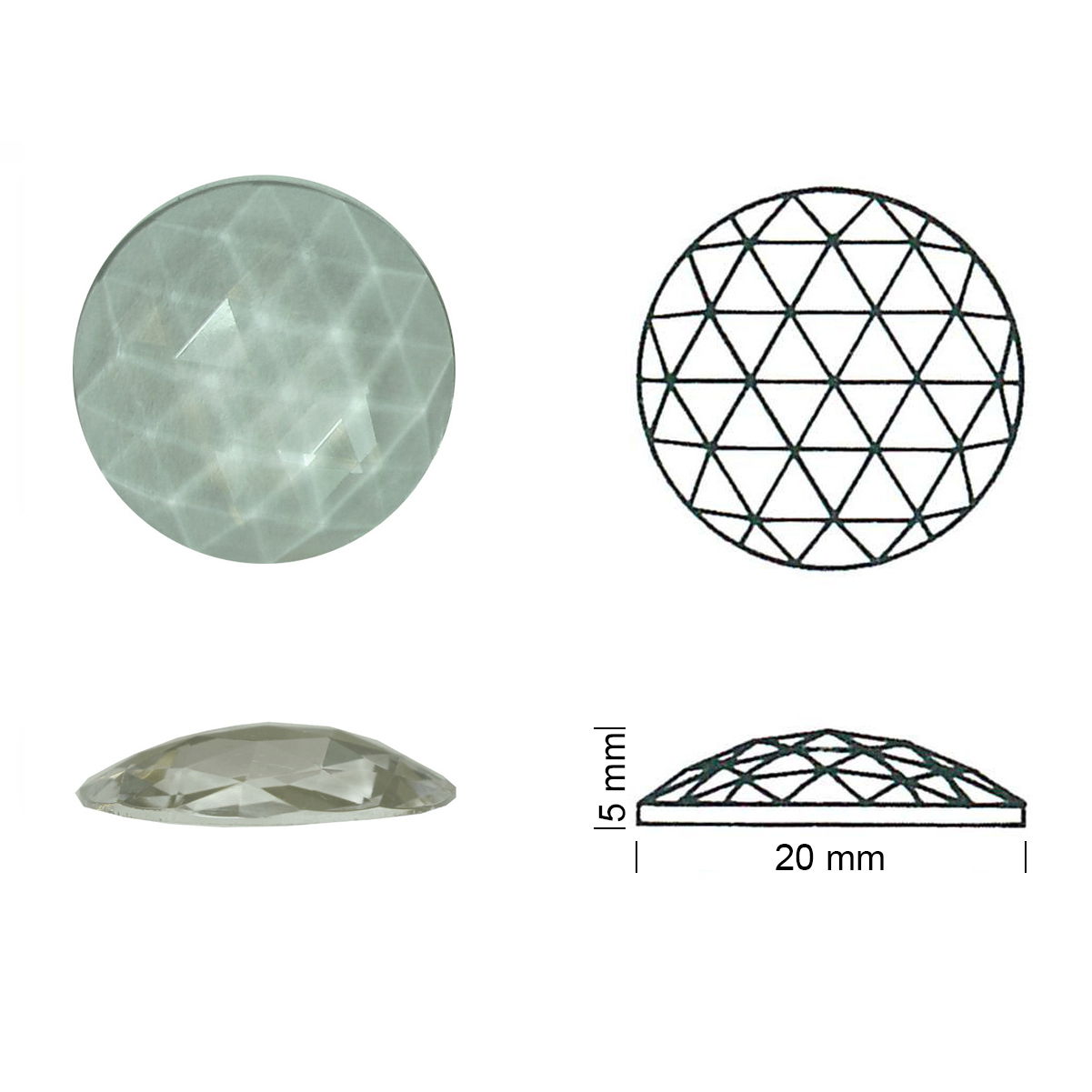 Jewel Faceted Round 20 clear Jewel Faceted Round 20 clear