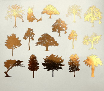 Fusing Decal Bäume Gold