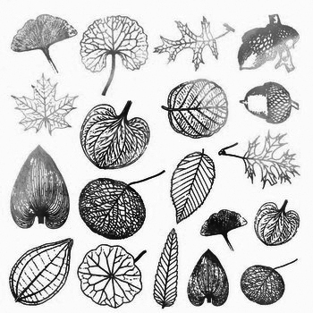 Fusing Decal small Leaves black Fusing Decal small Leaves black
