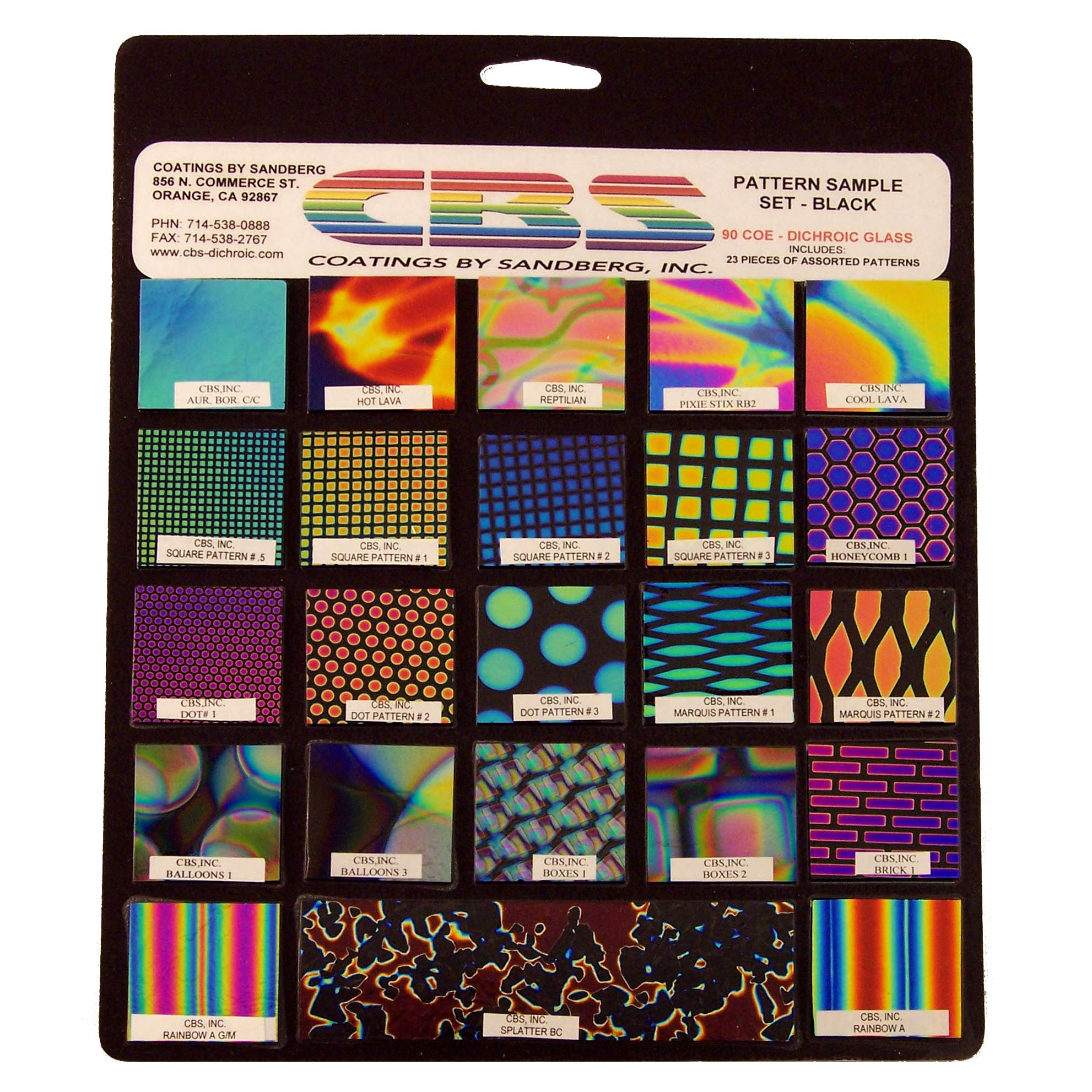 98e9b58ae2028c792a73360c1380f36388025423 CBS Dichroic B0100-50 black sample set pattern COE90