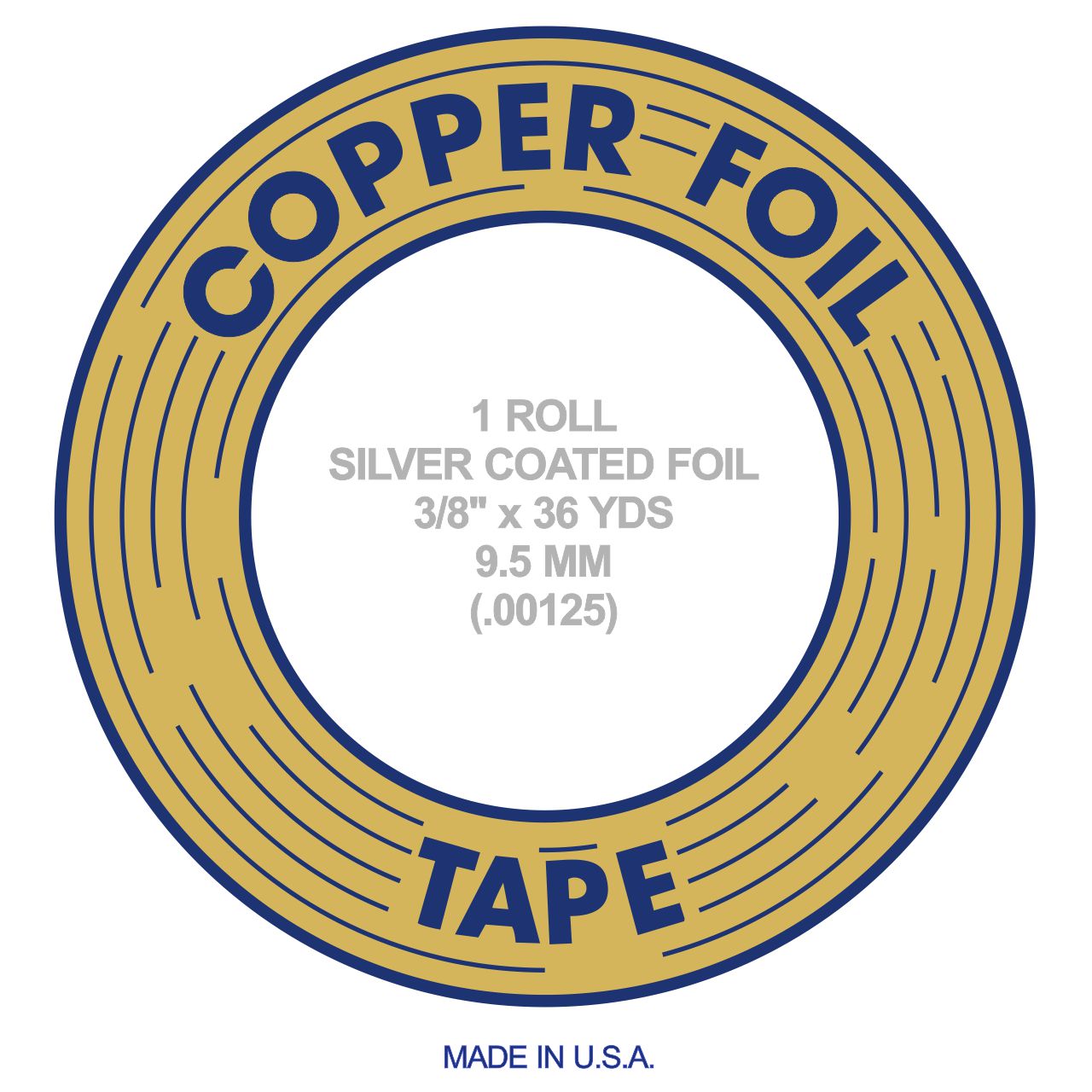 EDCO Kupferfolie silber 3/8" 9,5mm