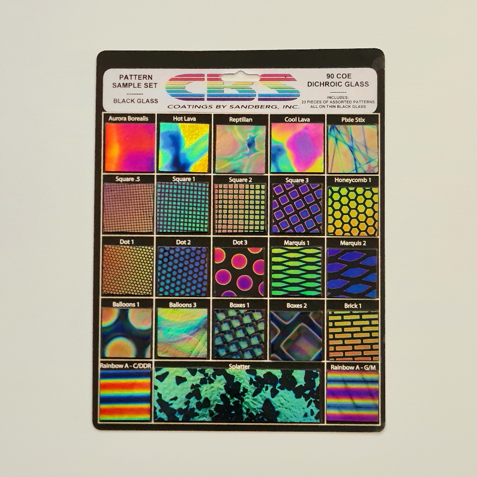 CBS Dichroic B0100-50 black sample set pattern COE90