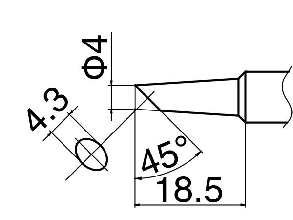 HAKKO soldering tip T19-C4