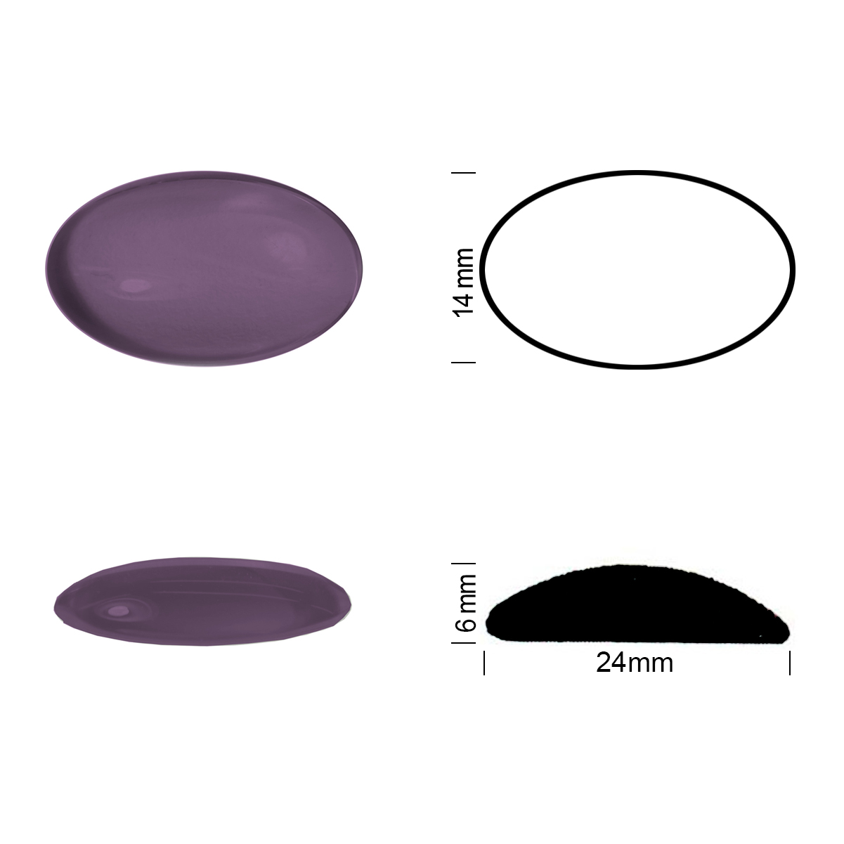 Glasstein Muggel 24/14 violett