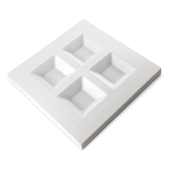 Fusing Mold 33x33x3cm Soft Edge 4 Squares Fusing Mold 33x33x3cm Soft Edge 4 Squares