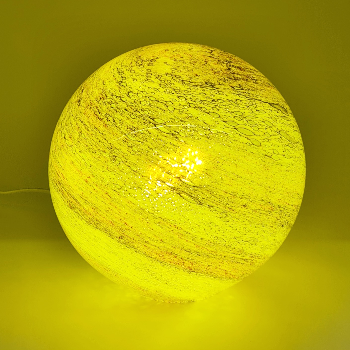 Lamp ball yellow marbled 22,5cm Lamp ball yellow marbled 22,5cm