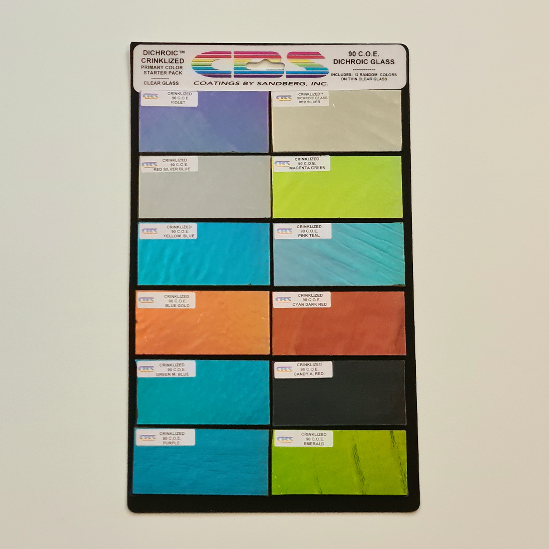 CBS Dichroic Starter pack Crinkle clear COE 90 CBS Dichroic Starter pack Crinkle clear COE 90