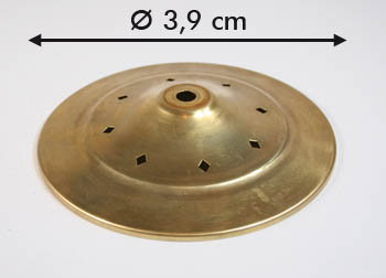 Cap with rhombus holes brass d:3,9cm