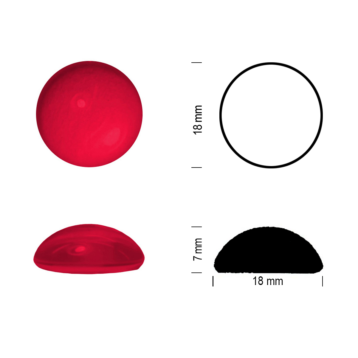 Jewel 18mm dark red Jewel 18mm dark red