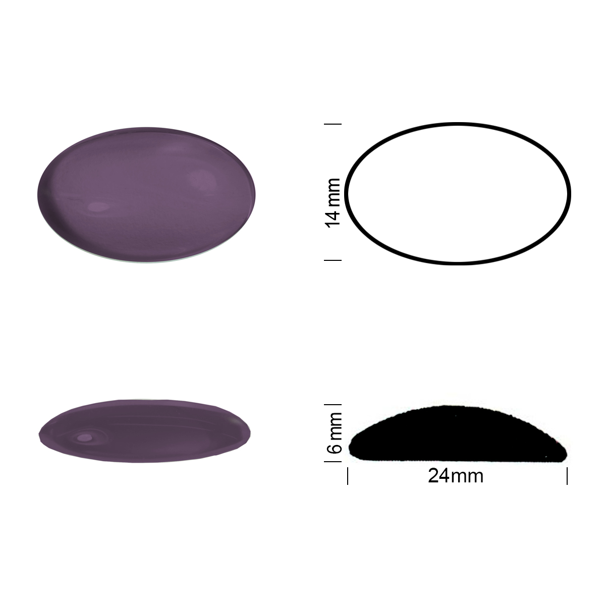 Glasstein Muggel 24/14 amethyst