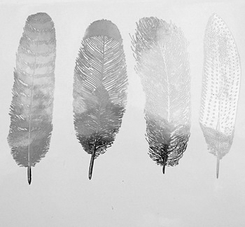 Fusing Decal large Feathers Nr.1 silver Fusing Decal large Feathers Nr.1 silver