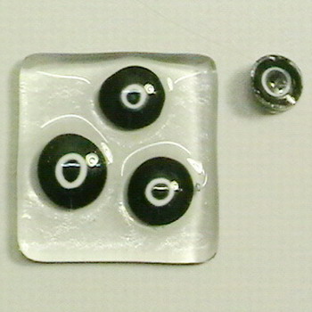 MILLEFIORI white-black d:7-8mm, 100g MILLEFIORI white-black d:7-8mm, 100g