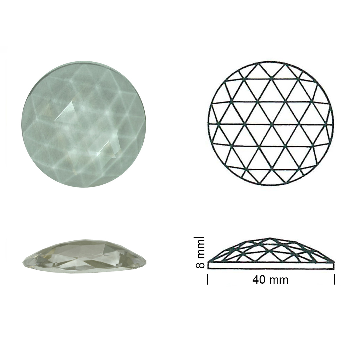 Jewel Faceted Round 40 clear Jewel Faceted Round 40 clear