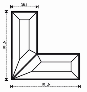 facette 2 angles 4x4x1.5"