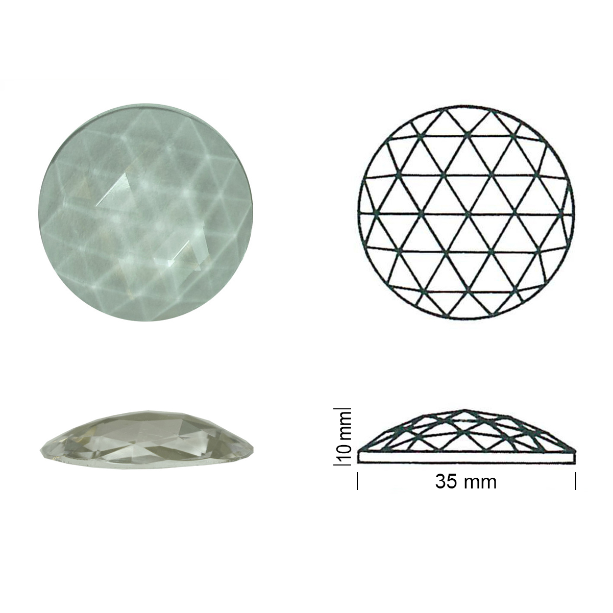 Jewel Faceted Round 35 clear Jewel Faceted Round 35 clear