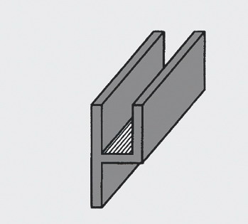 Lead came U flat 6x5 mm with side-bar, 50kg