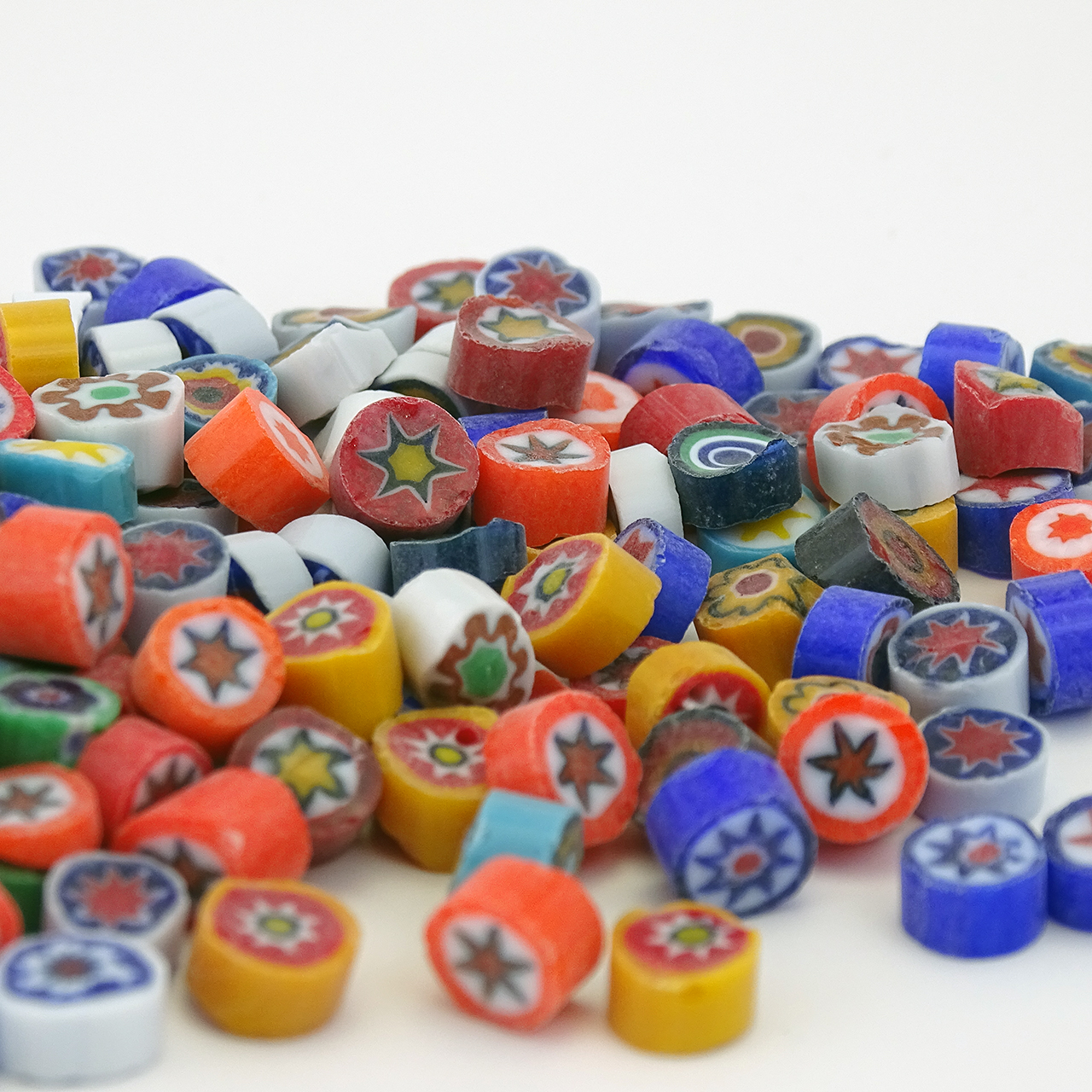 rondelles MILLEFIORI d: 7-8mm, 100g rondelles MILLEFIORI d: 7-8mm, 100g