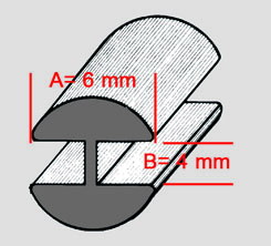 Fensterblei H rund 2m 6x4 mm