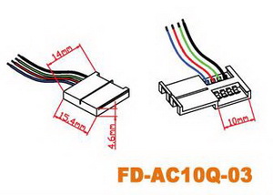 LED-connector for RGB 10mm, with wire
