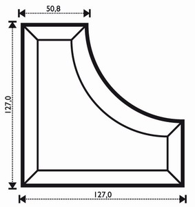 Bevel Inner corner 5 x5 x 2" Bevel Inner corner 5 x5 x 2"