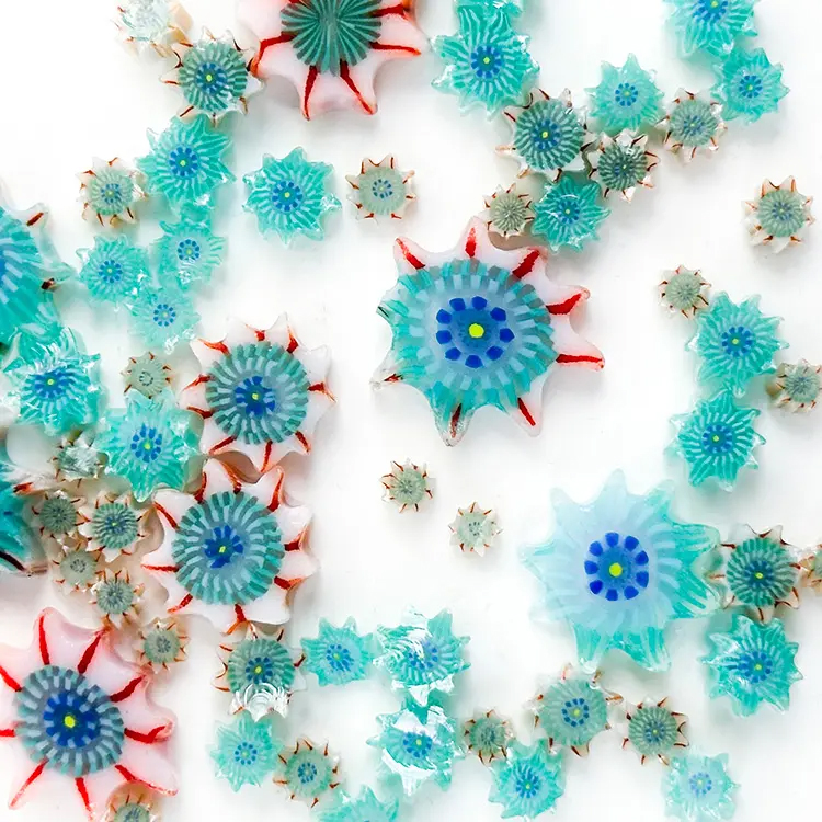 TGE Murrine COE90 Mixed Sizes - Anemone Sea Urchin TGE Murrine COE90 Mixed Sizes - Anemone Sea Urchin