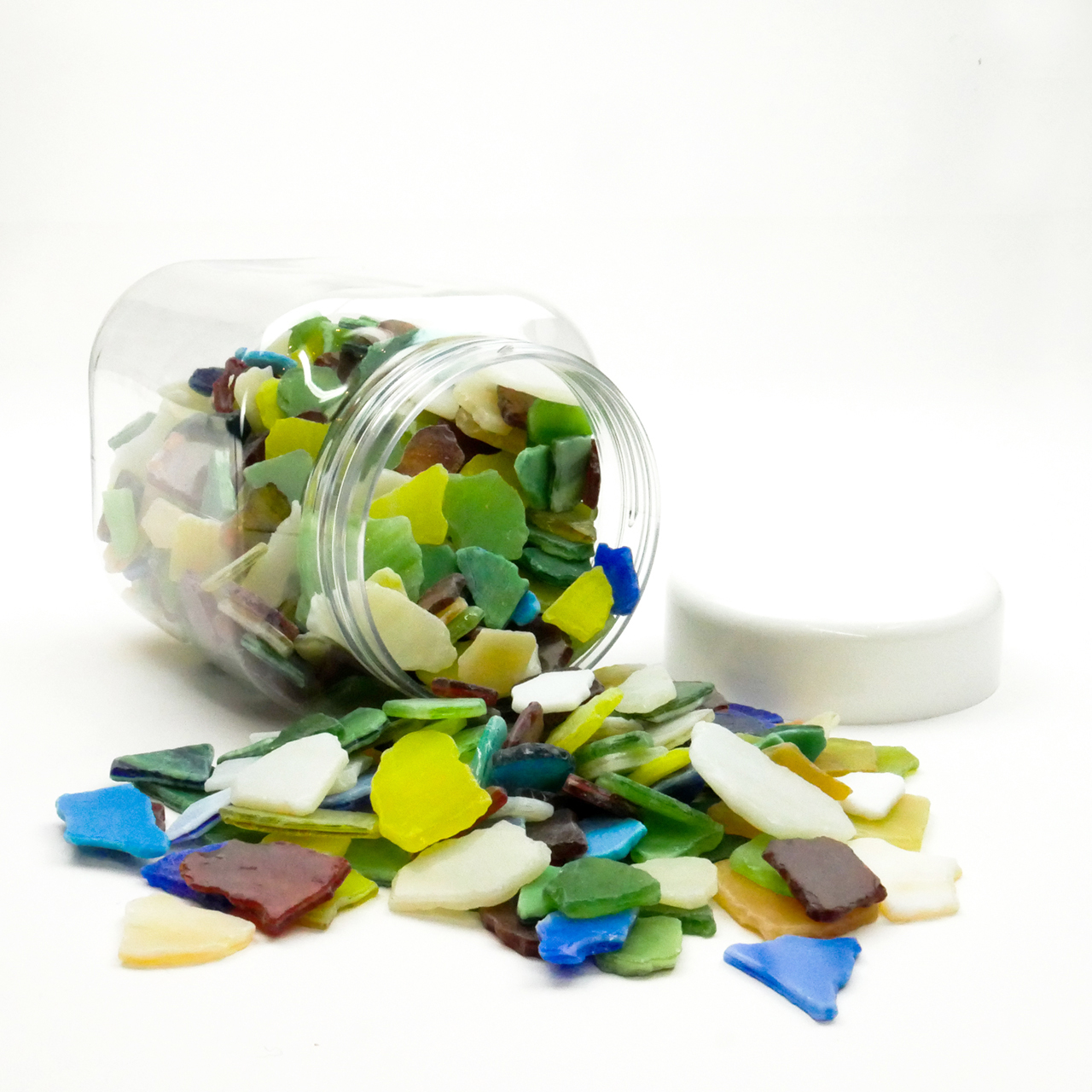 Mosaic crash glass M colored opal 1kg Mosaic crash glass M colored opal 1kg