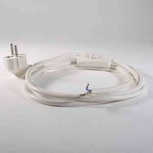 Cord 3way with plug/switch white