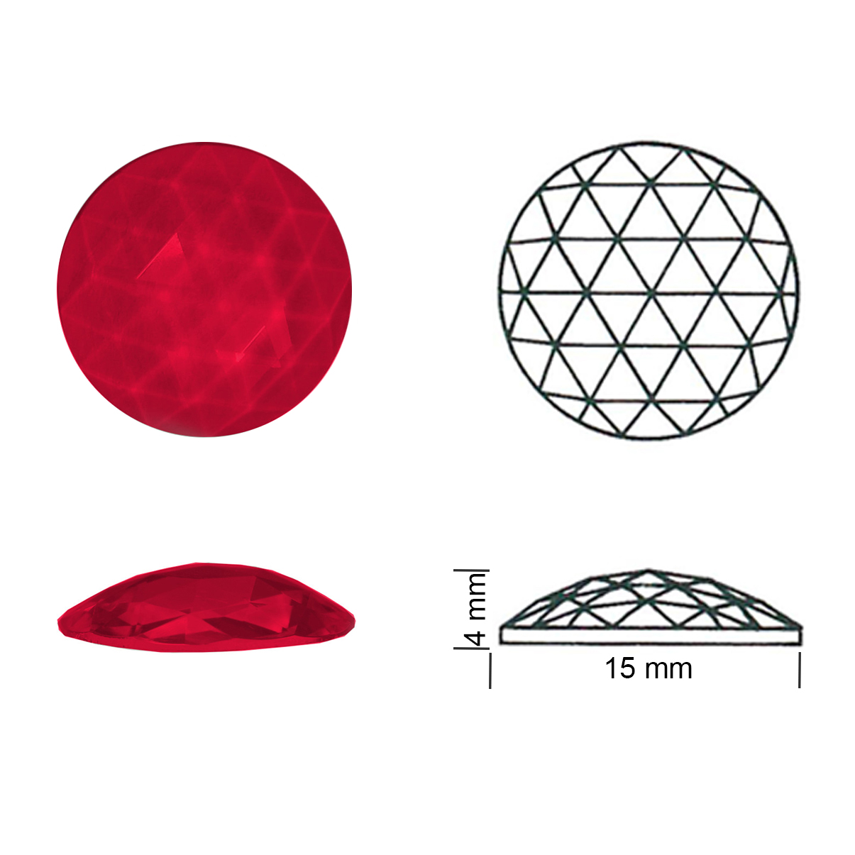 Jewel Faceted Round 15 red Jewel Faceted Round 15 red