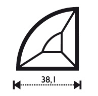 Bevel 1/4 circle 1,5 x 1,5" Bevel 1/4 circle 1,5 x 1,5"
