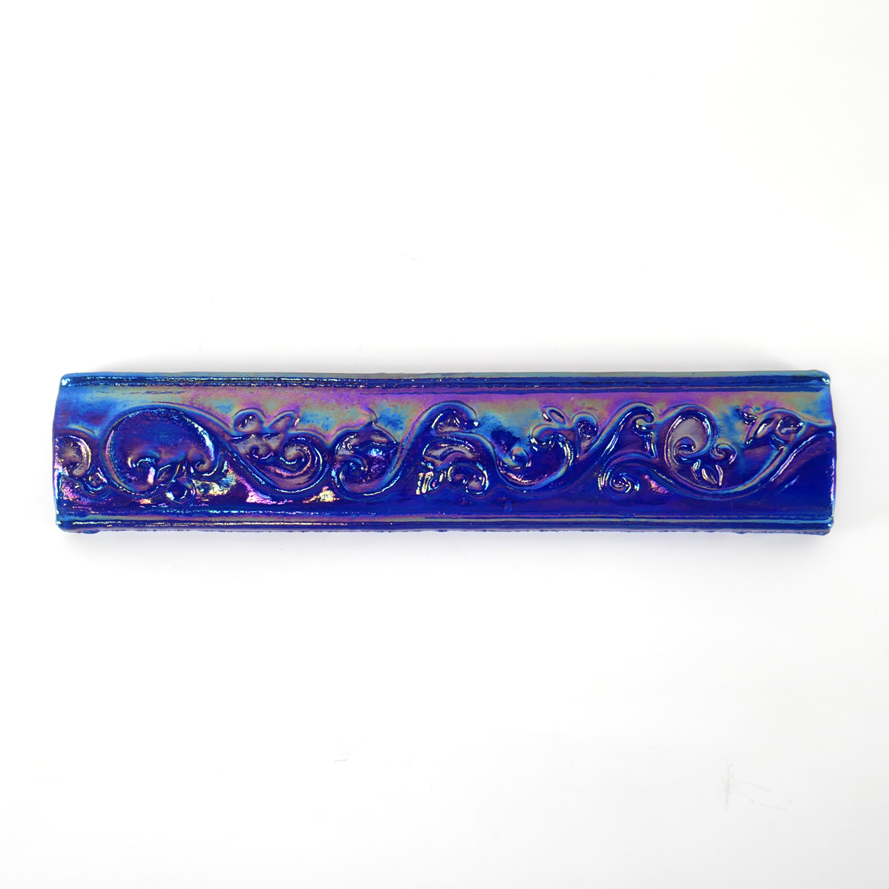 Glass tile Scoll 029 blue iri