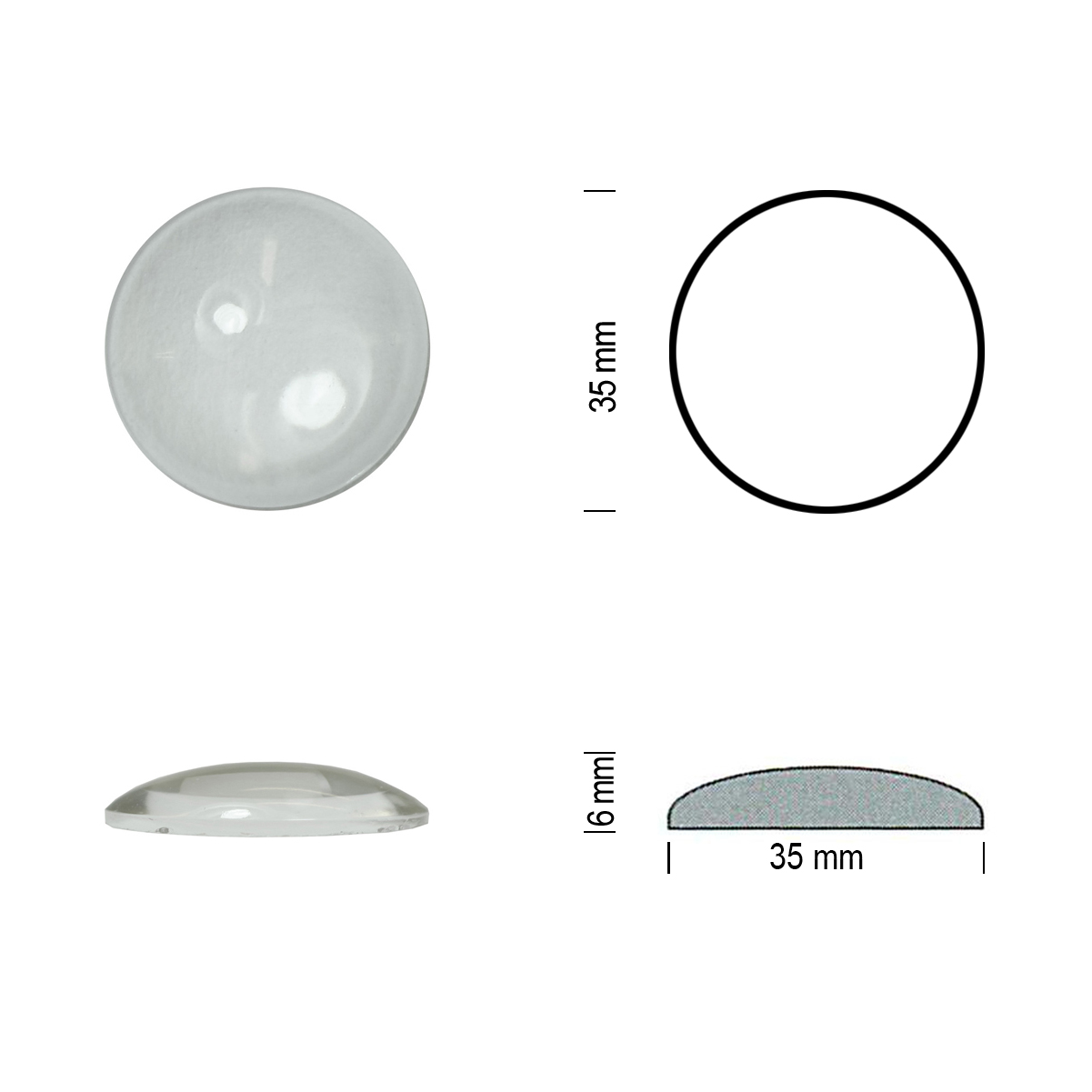 Flatback jewel 35mm clear Flatback jewel 35mm clear