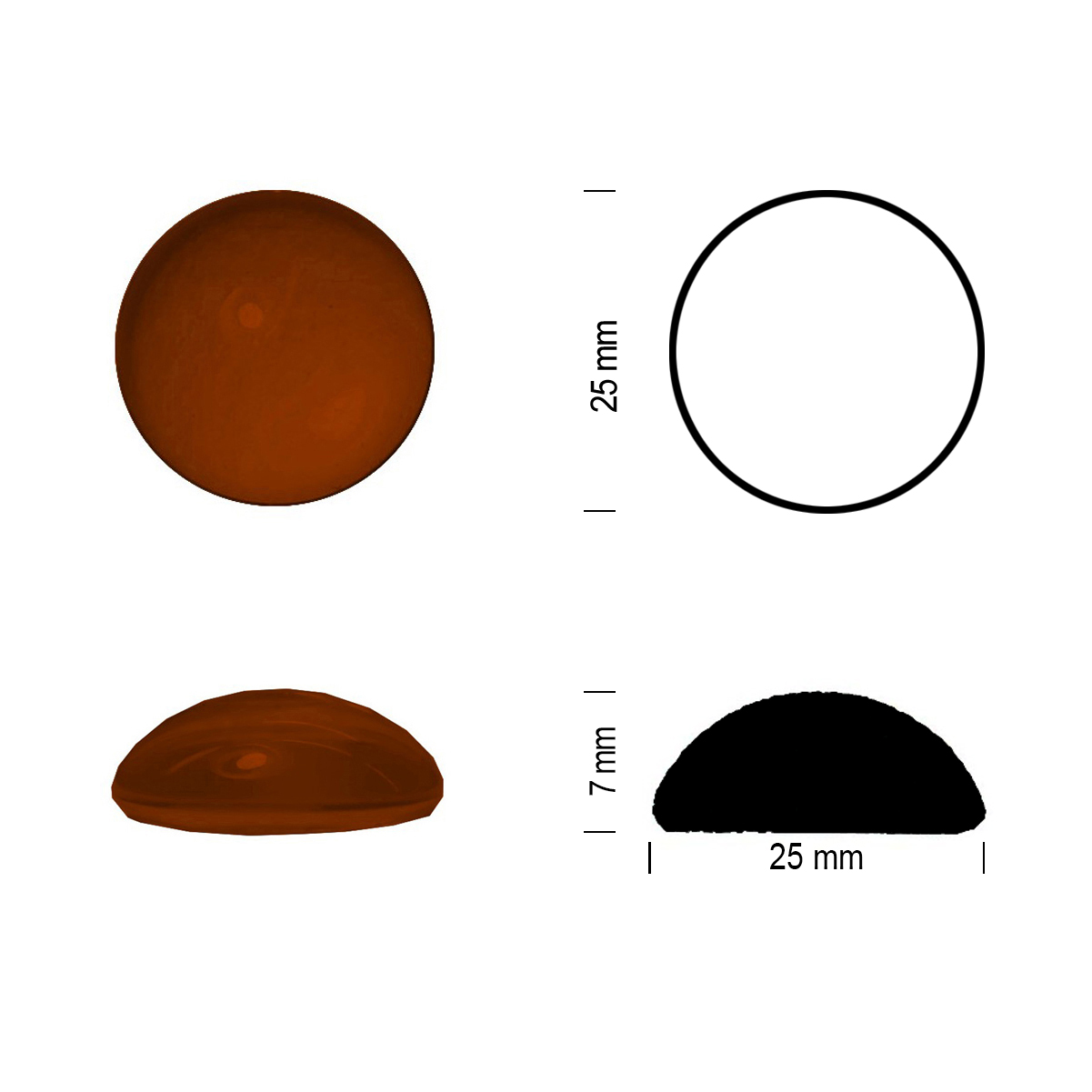 Jewel 25mm dark amber Jewel 25mm dark amber