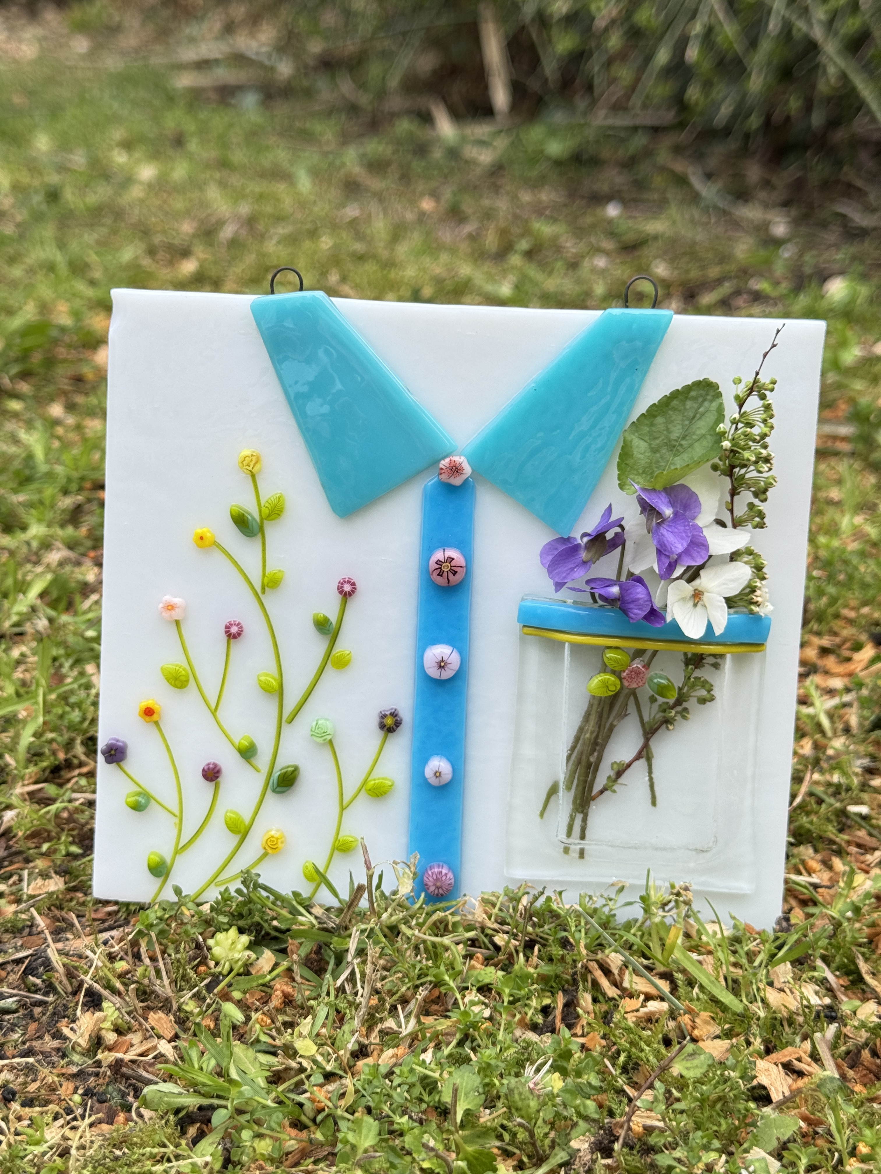 Tabitha’s Glass Emporium "Floral Shirt Pocket Vase"
