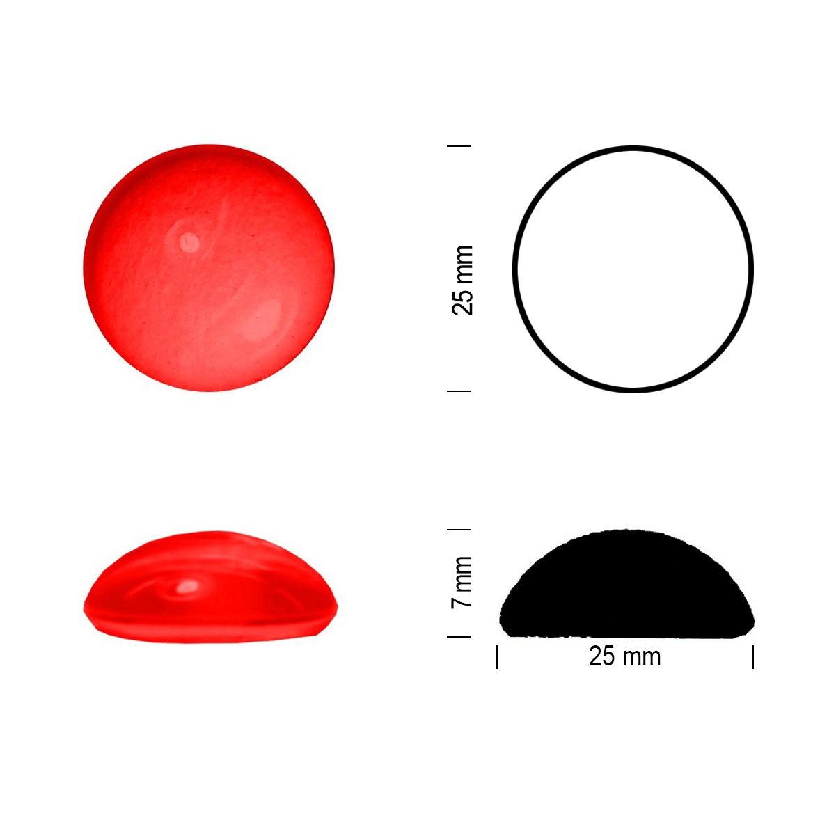 Jewel 25mm light red Jewel 25mm light red