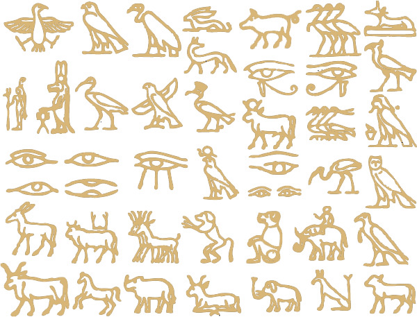 Fusing Decal Ägyptische Hieroglyphe Gold