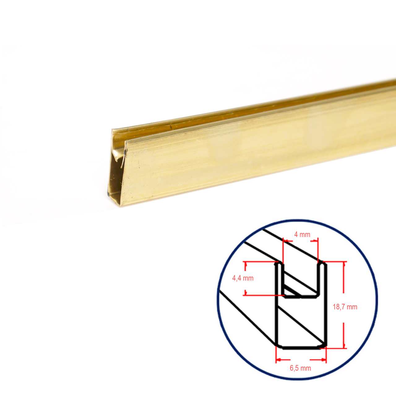 Brass Border Channel ca. 6,5 x 18,7 mm, ca. 1,8 m Brass Border Channel ca. 6,5 x 18,7 mm, ca. 1,8 m