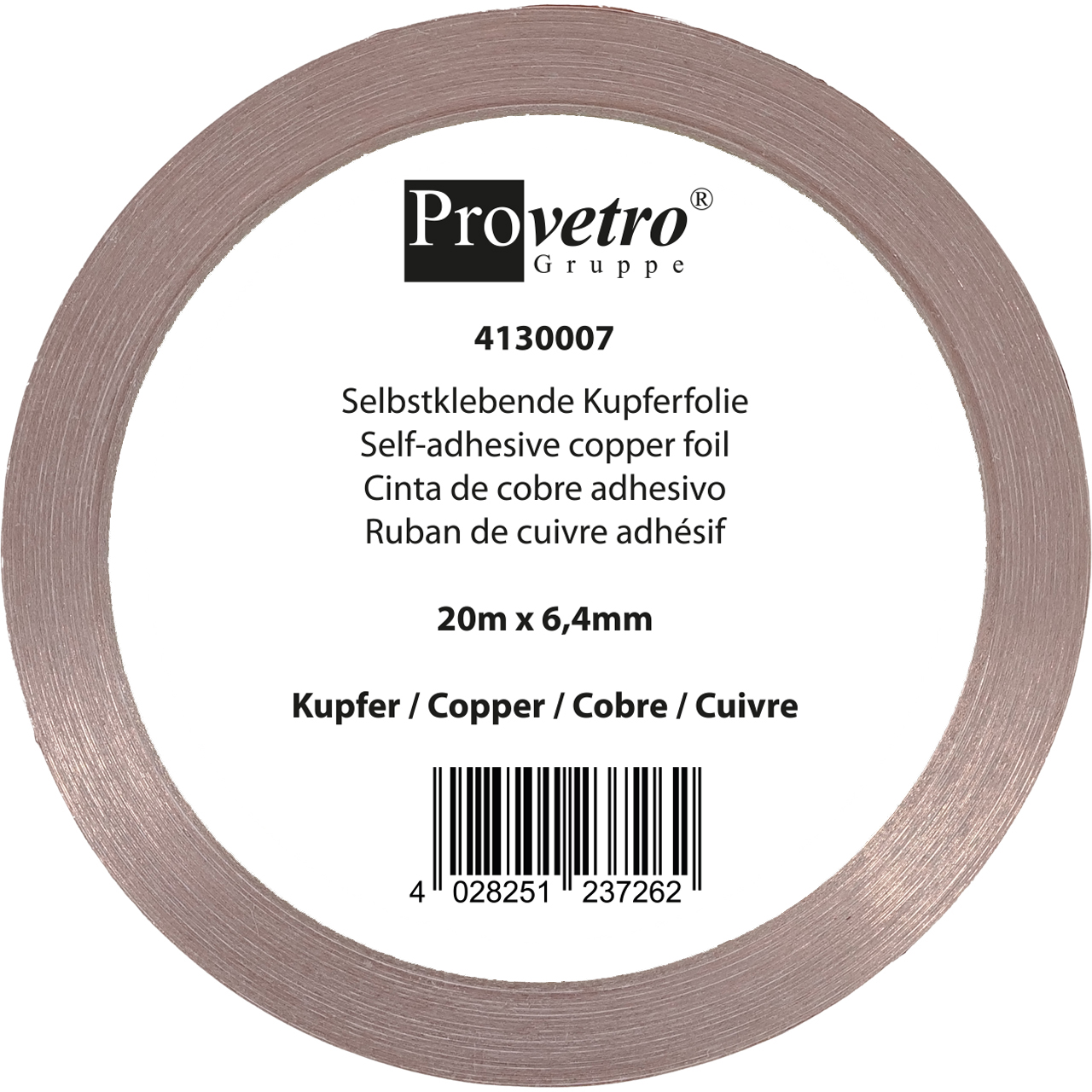 PROVETRO Copper Foil thin copper 20m x 6,4mm PROVETRO Copper Foil thin copper 20m x 6,4mm
