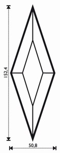 Bevel Rhombus 2 x 6" Bevel Rhombus 2 x 6"