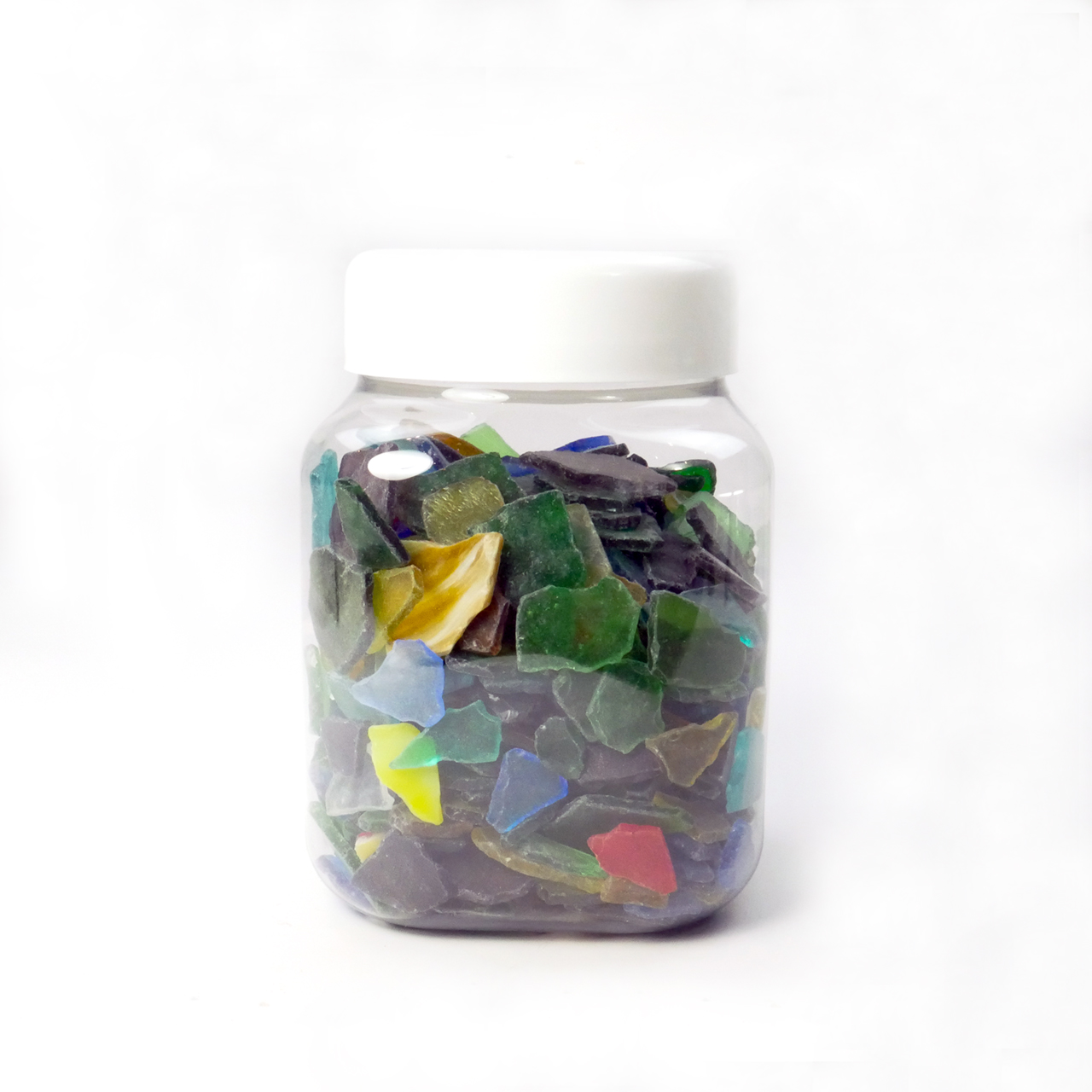 Mosaico de vidrio M triturado color transparente 1kg Mosaico de vidrio M triturado color transparente 1kg