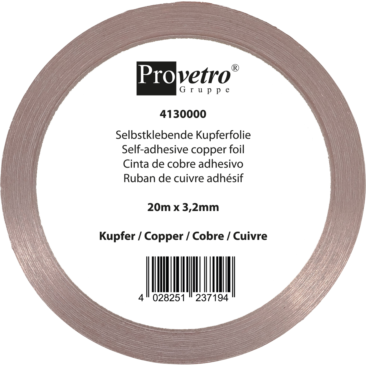 PROVETRO Copper Foil thin copper 20m x 3,2mm PROVETRO Copper Foil thin copper 20m x 3,2mm