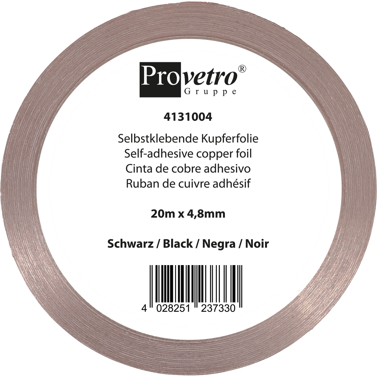 PROVETRO Copper Foil thin black 20m x 4,8mm PROVETRO Copper Foil thin black 20m x 4,8mm
