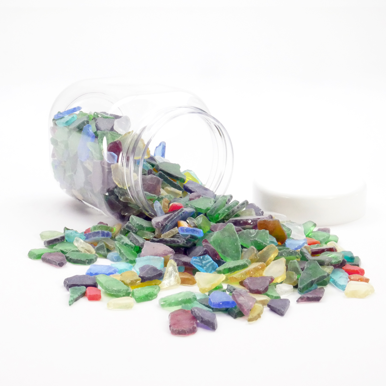 Mosaic crash glass S colored transparent 400g Mosaic crash glass S colored transparent 400g