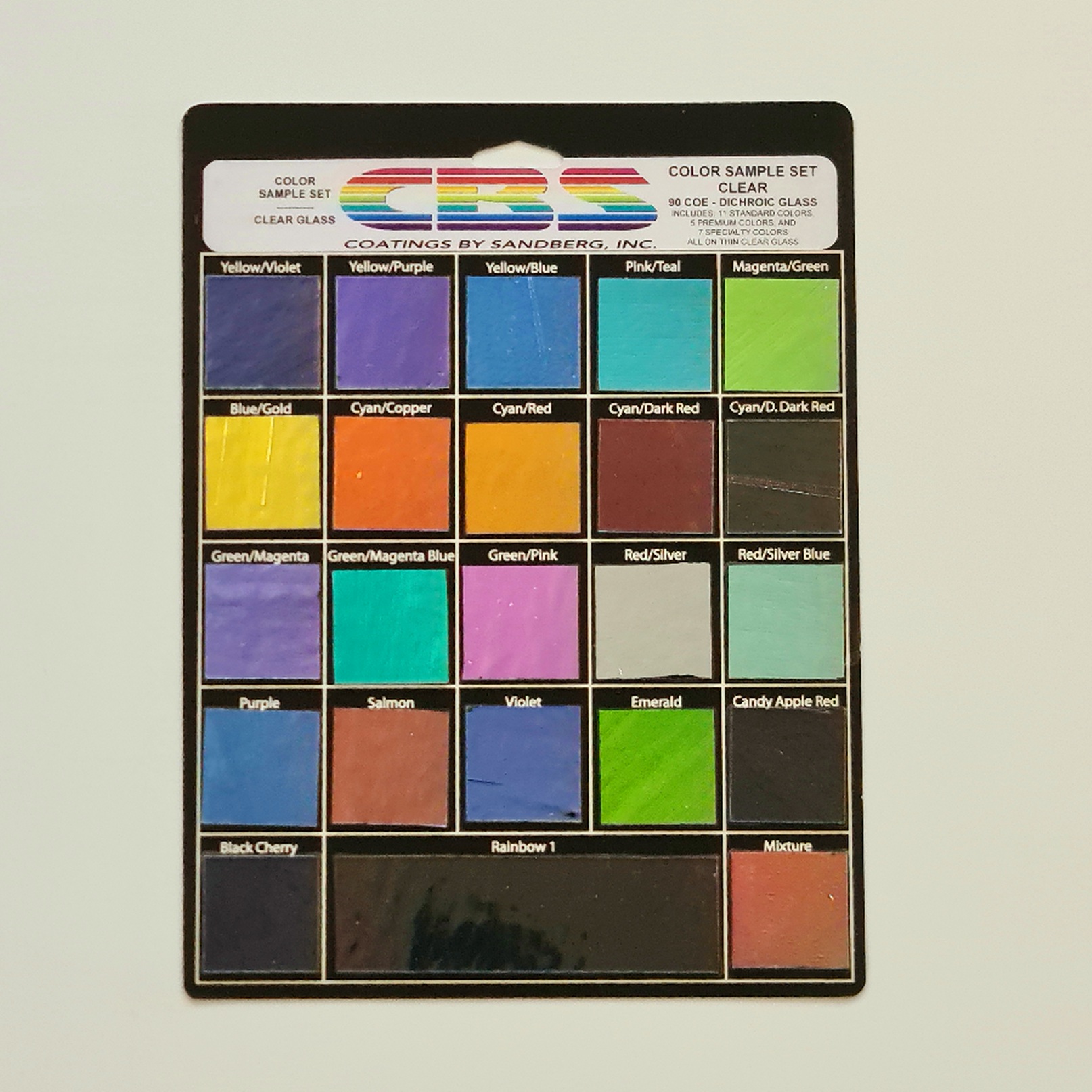 CBS Dichroic B1101-50 clear sample set solid color COE90