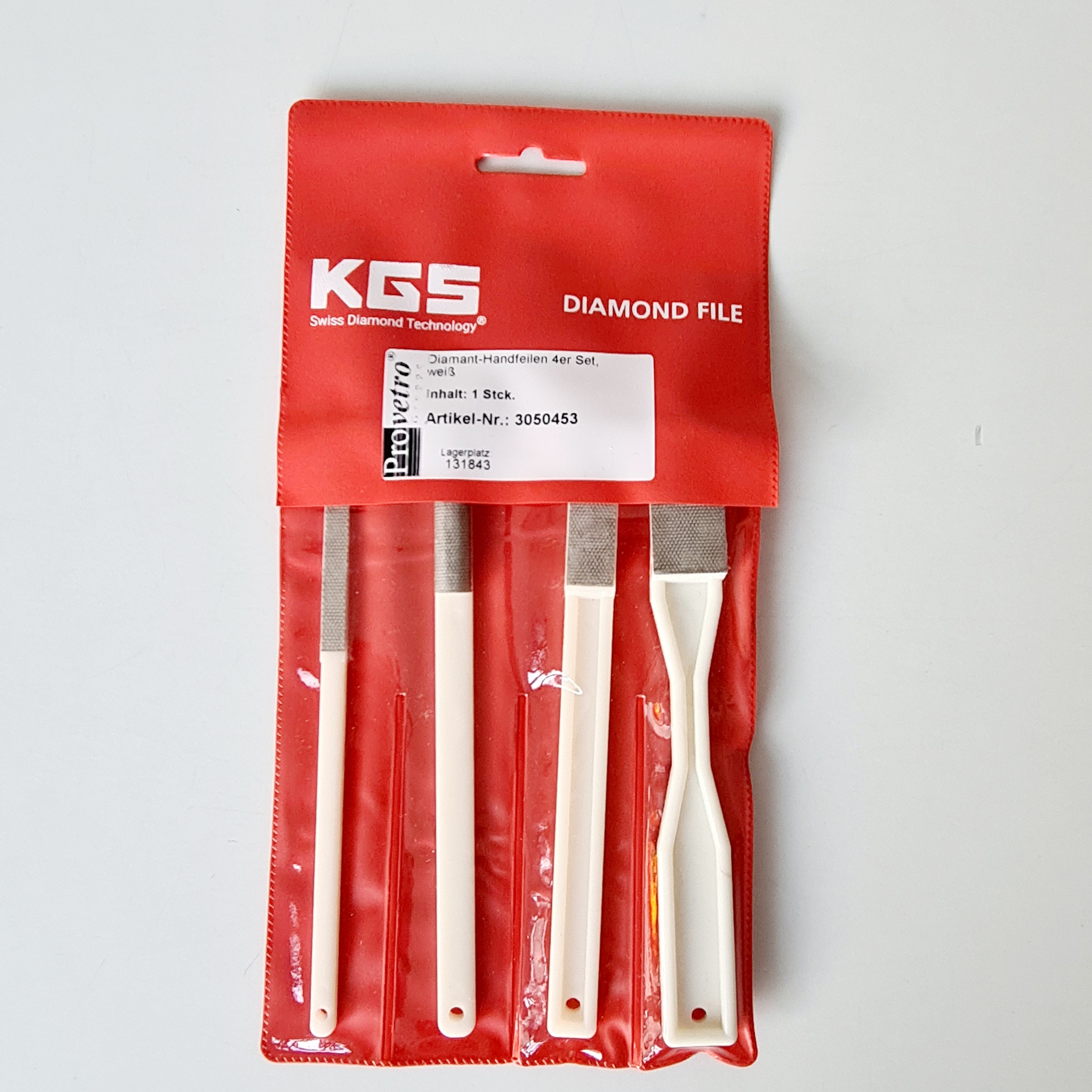 Diamant-Handfeilen 4er Set, weiß Diamant-Handfeilen 4er Set, weiß