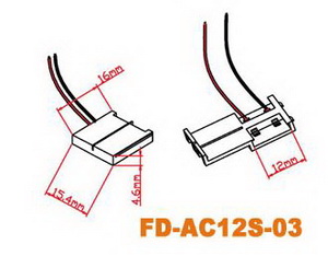 LED-connector for 12mm, with wire