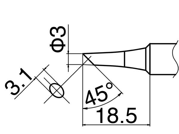 HAKKO soldering tip T19-C3